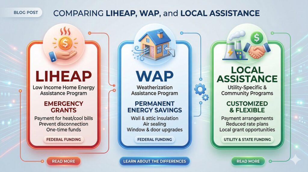 Comparing LIHEAP, WAP, and Local Utility Assistance Programs