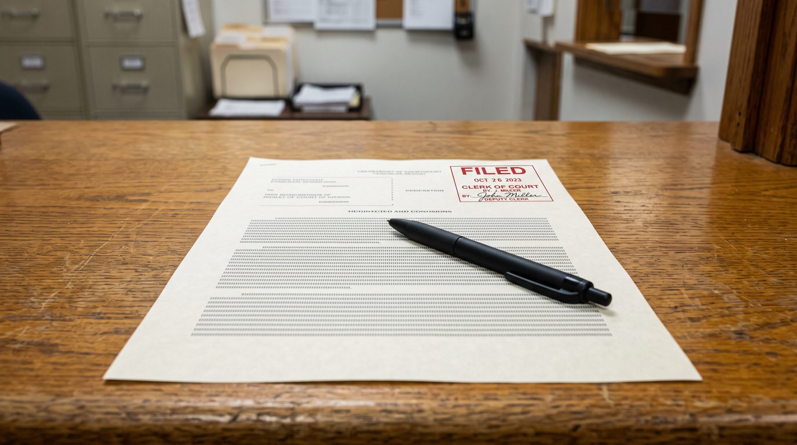 A guardianship petition stamped