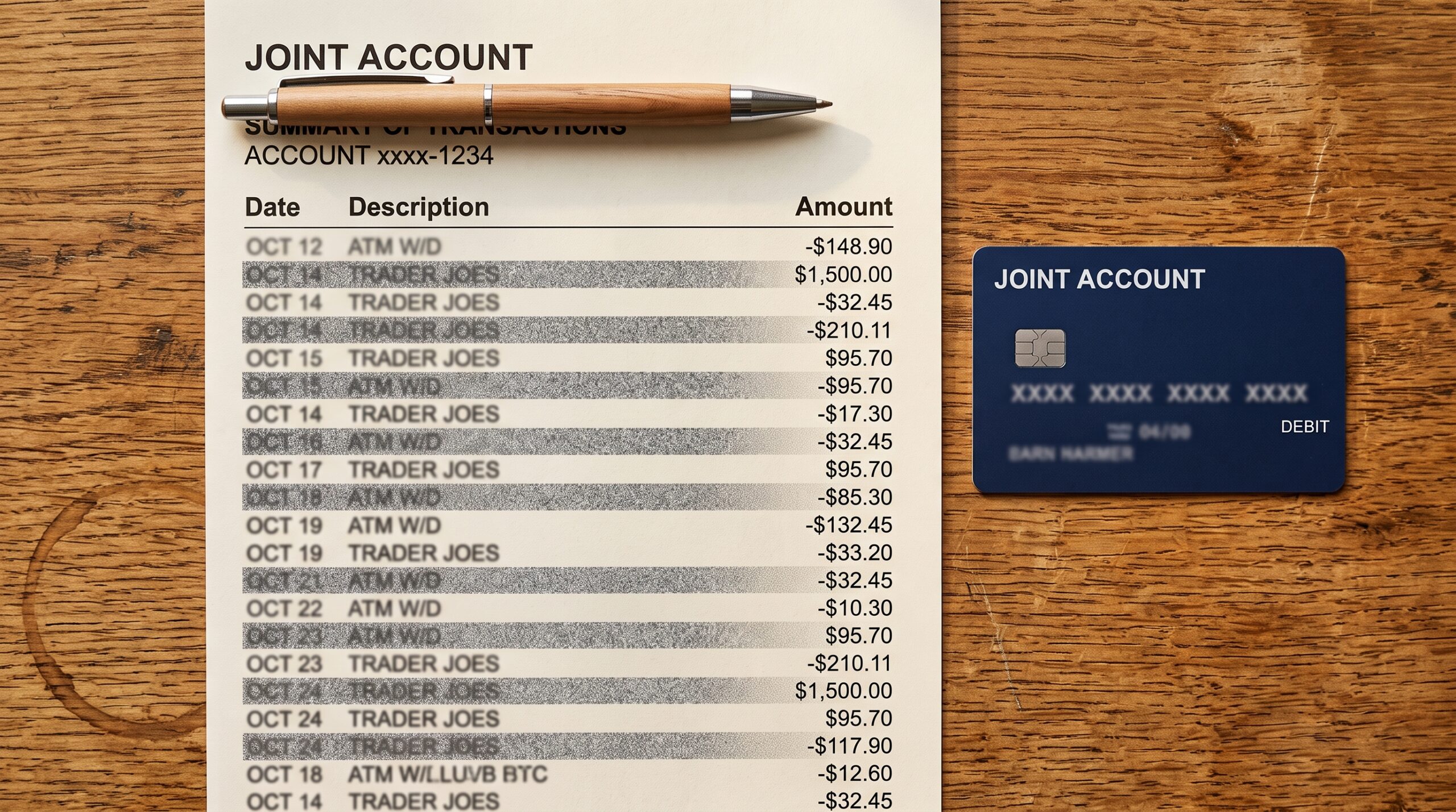 A joint account keeps reporting to both credit files long after one spouse stops using it, whether or not a divorce has been filed yet.