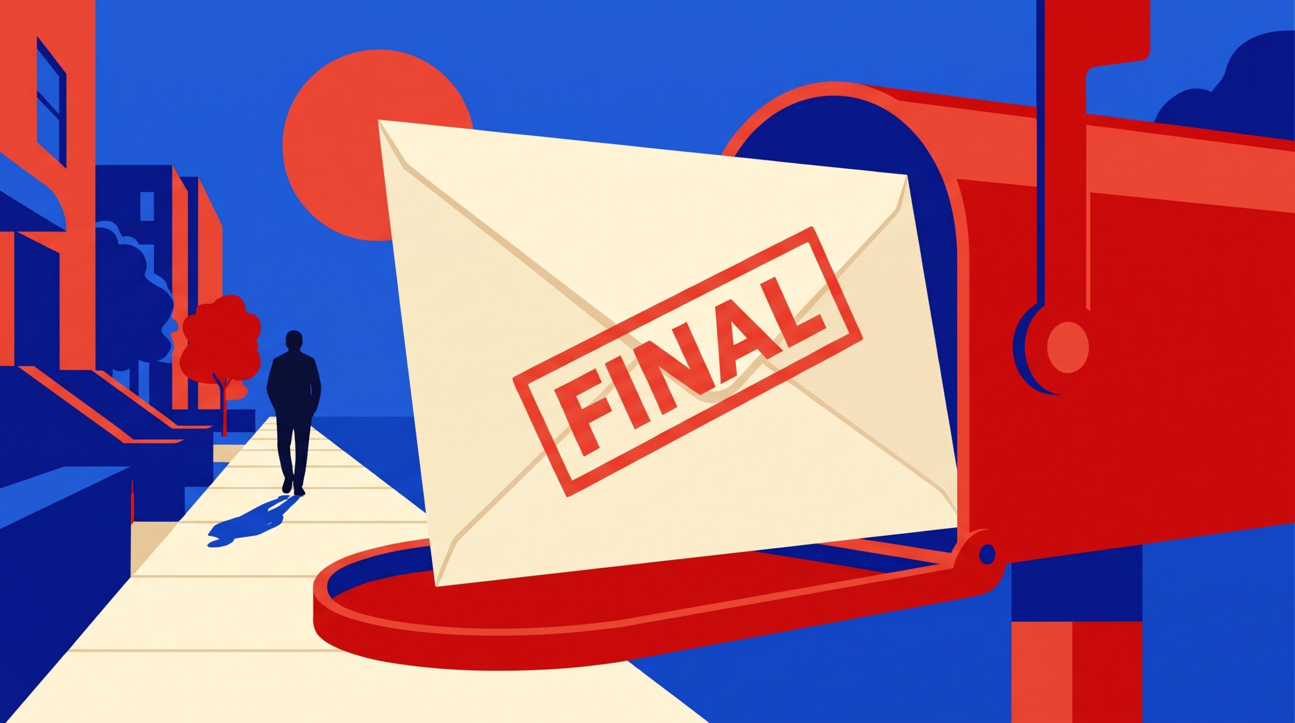 The final payment notice doesn't come with an automatic next step. The reader has to start one the same week it arrives.